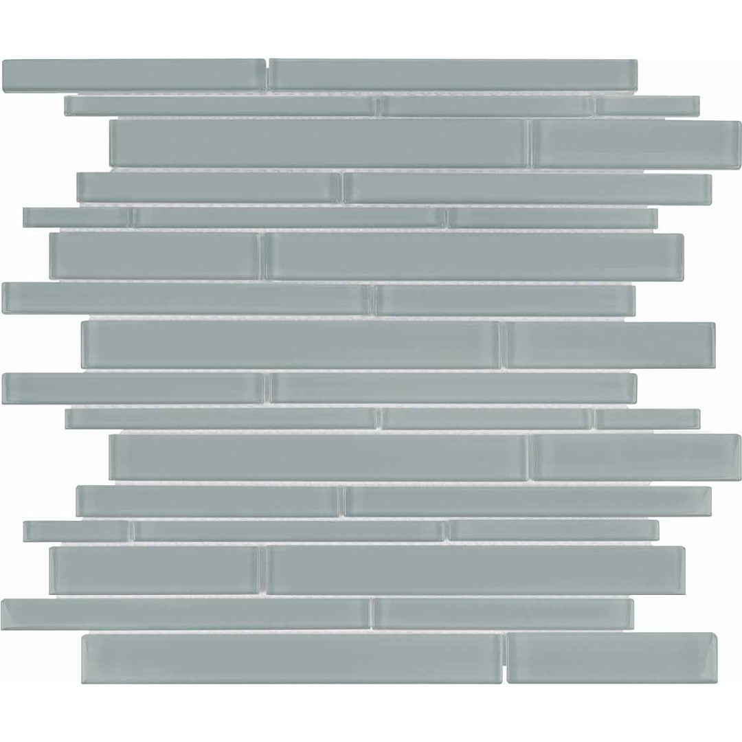 Crossville Elements Glass Posh 12" x 15" Gloss Glass Random Strip Mosaic