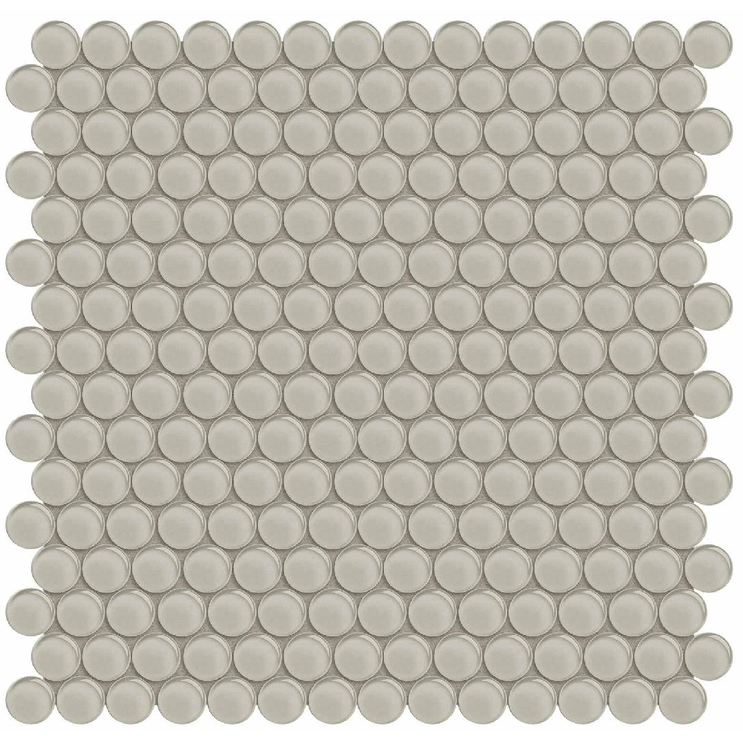 Crossville Elements Glass Posh 12" x 12" Gloss Glass Penny Round Mosaic