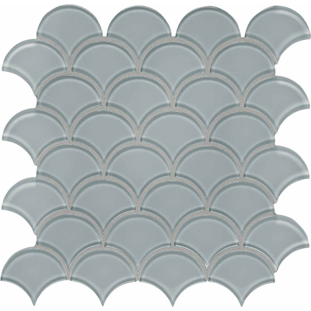 Crossville Elements Glass Posh 12" x 12" Gloss Glass Scallop Mosaic