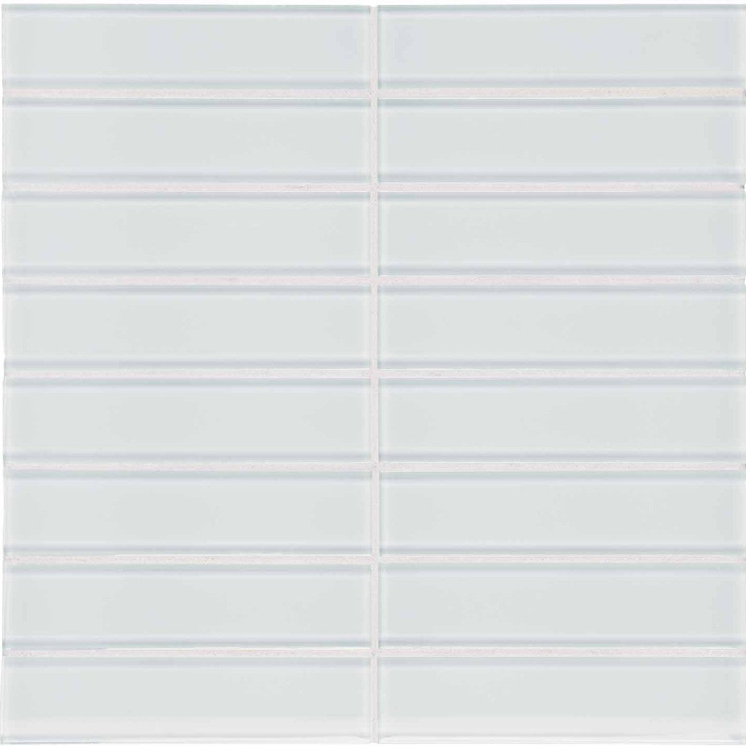 Crossville Elements Glass Posh 12" x 15" Gloss Glass 1.5x6" Straight Stacked Mosaic