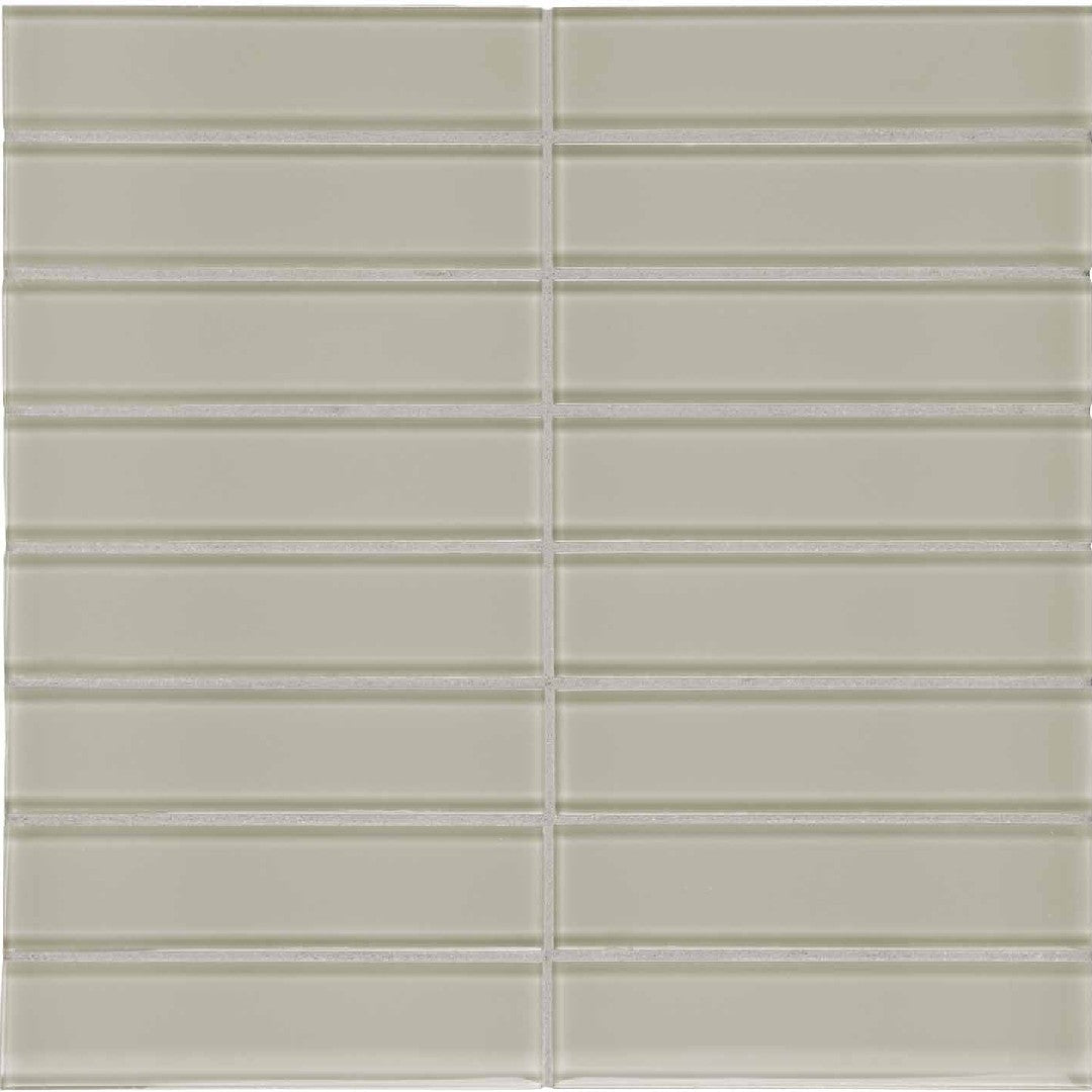 Crossville Elements Glass Posh 12" x 15" Gloss Glass 1.5x6" Straight Stacked Mosaic