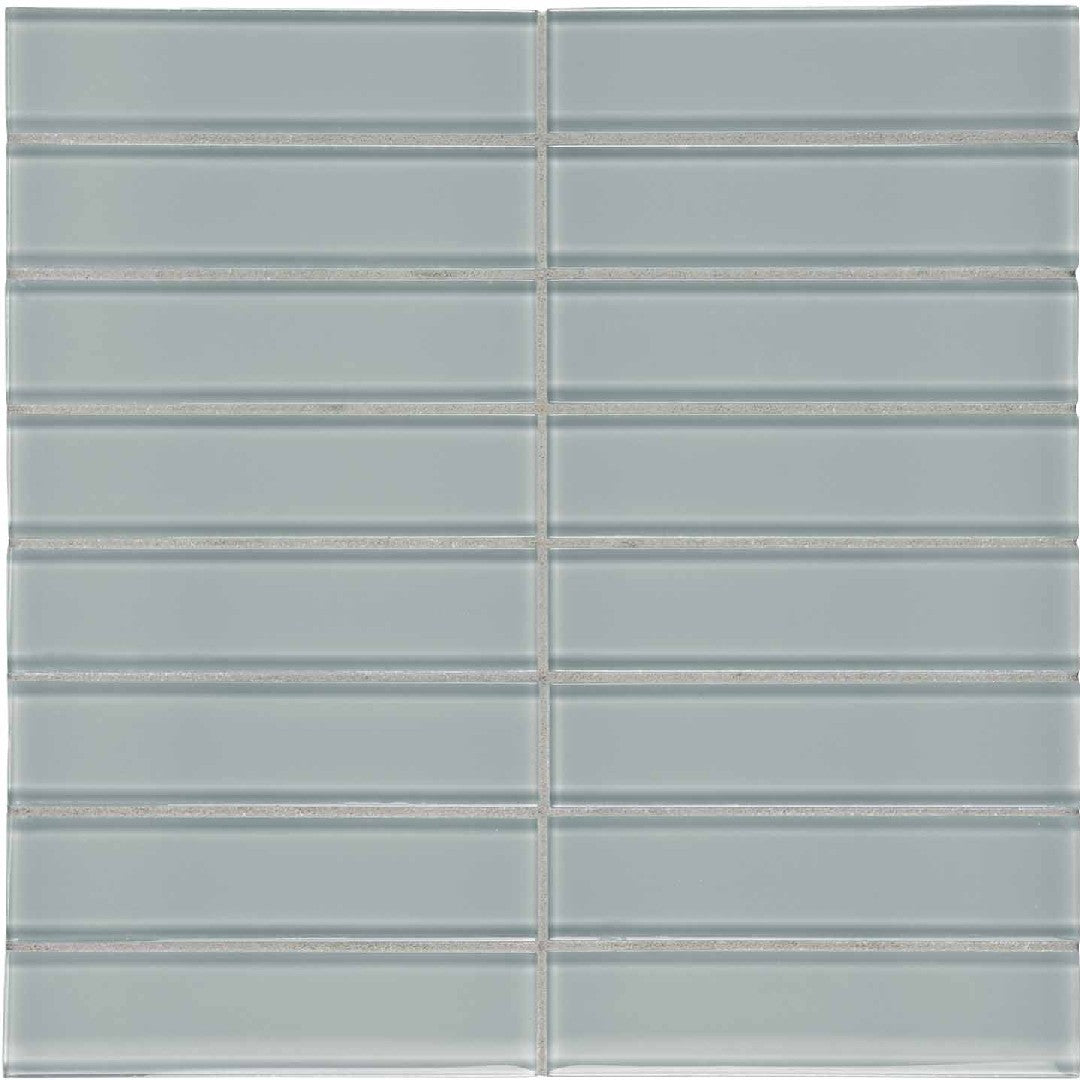 Crossville Elements Glass Posh 12" x 15" Gloss Glass 1.5x6" Straight Stacked Mosaic