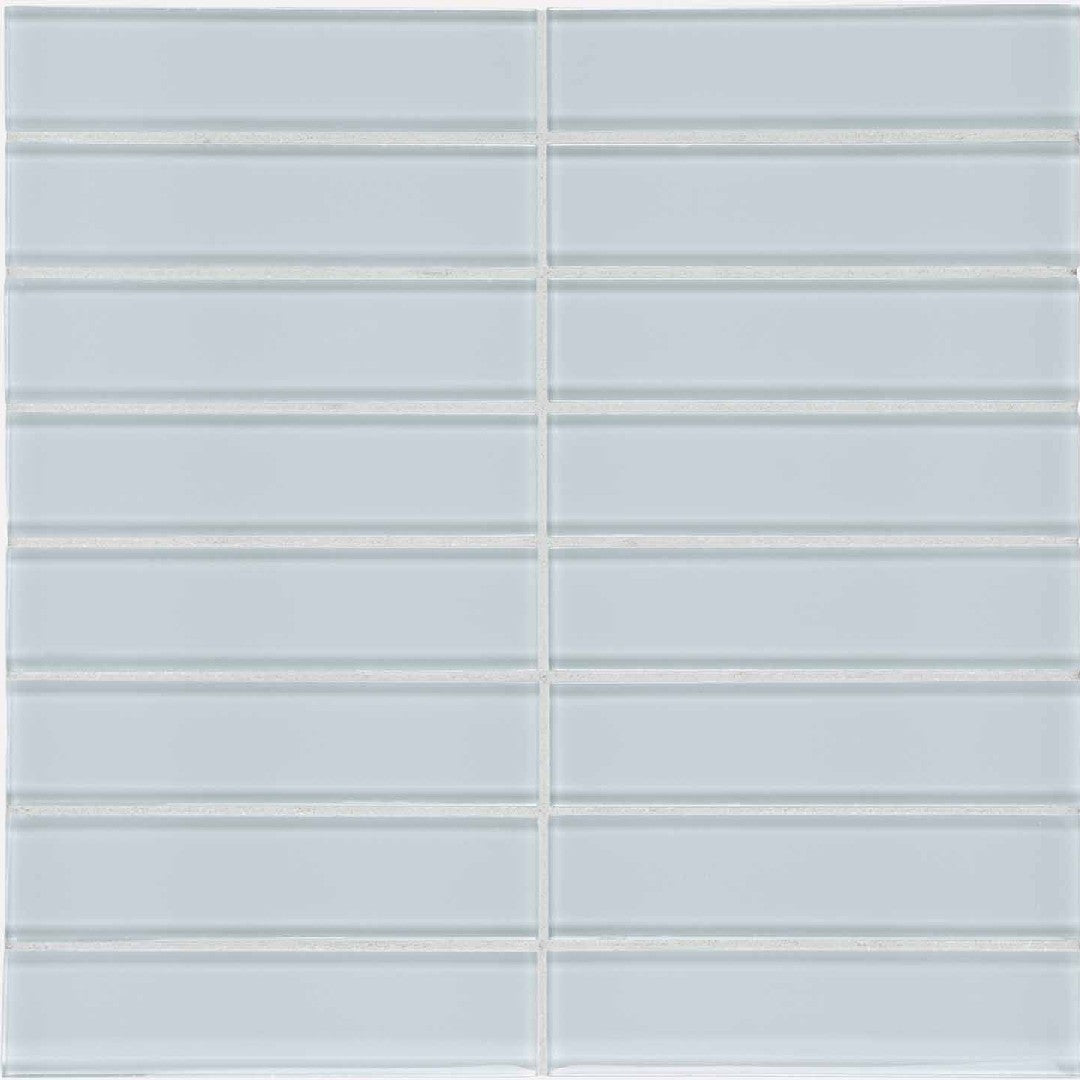 Crossville Elements Glass Posh 12" x 15" Gloss Glass 1.5x6" Straight Stacked Mosaic