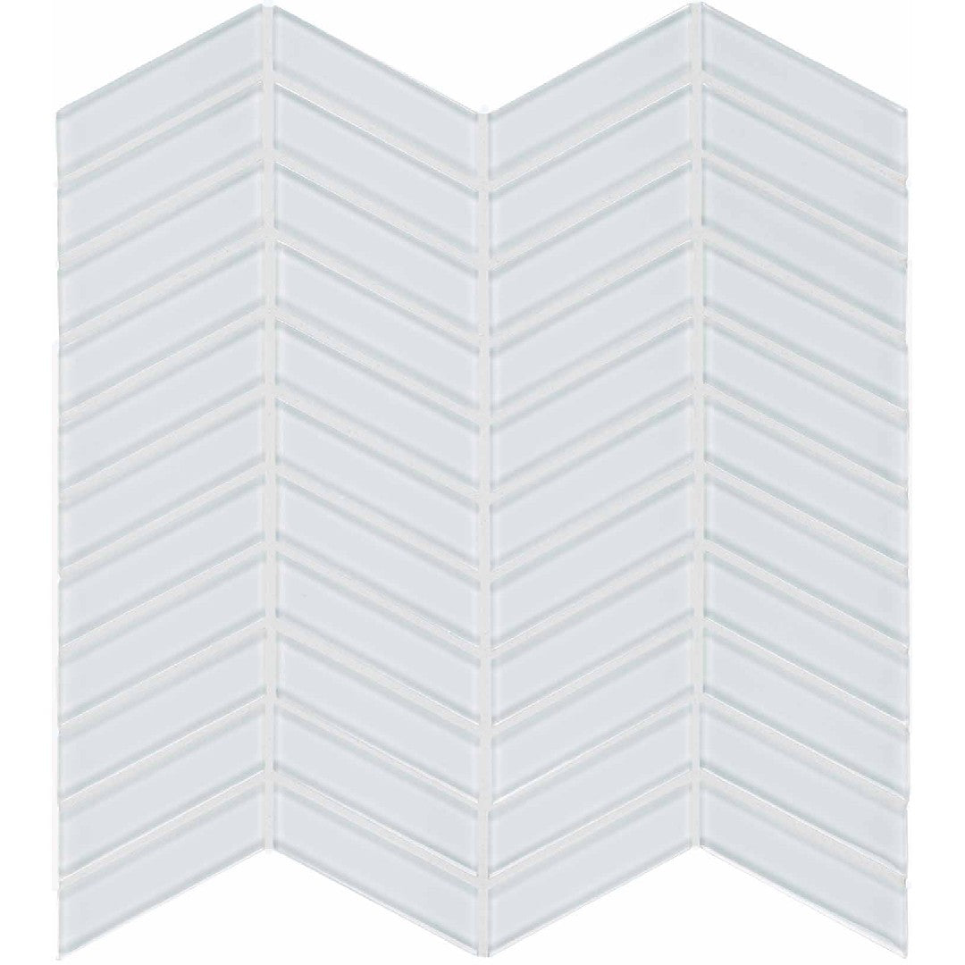 Crossville Elements Glass Posh 12" x 12" Gloss Glass Chevron Mosaic