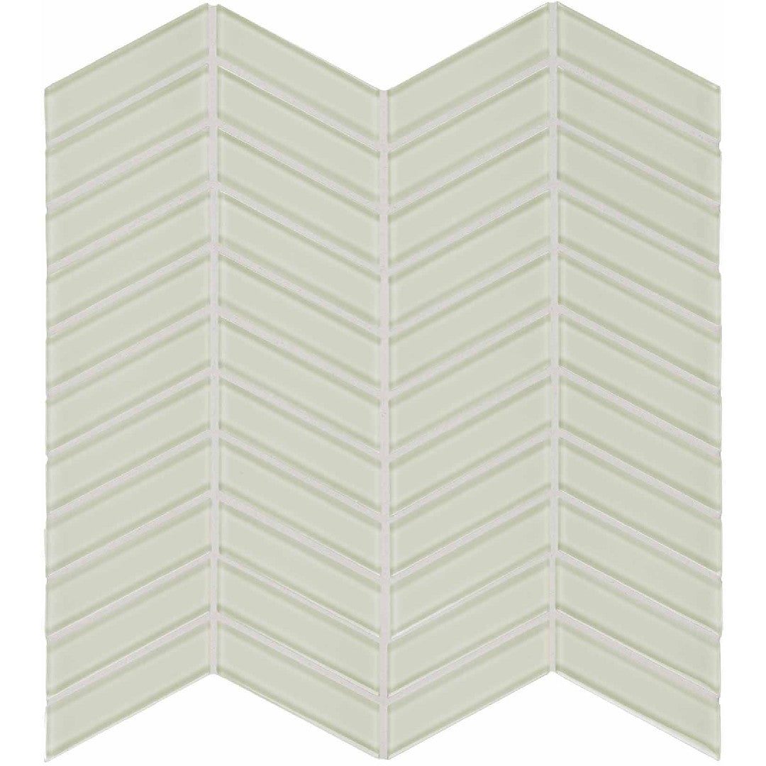 Crossville Elements Glass Posh 12" x 12" Gloss Glass Chevron Mosaic