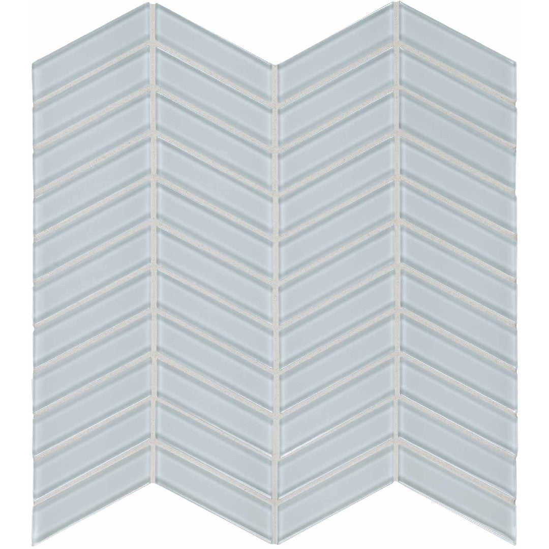 Crossville Elements Glass Posh 12" x 12" Gloss Glass Chevron Mosaic