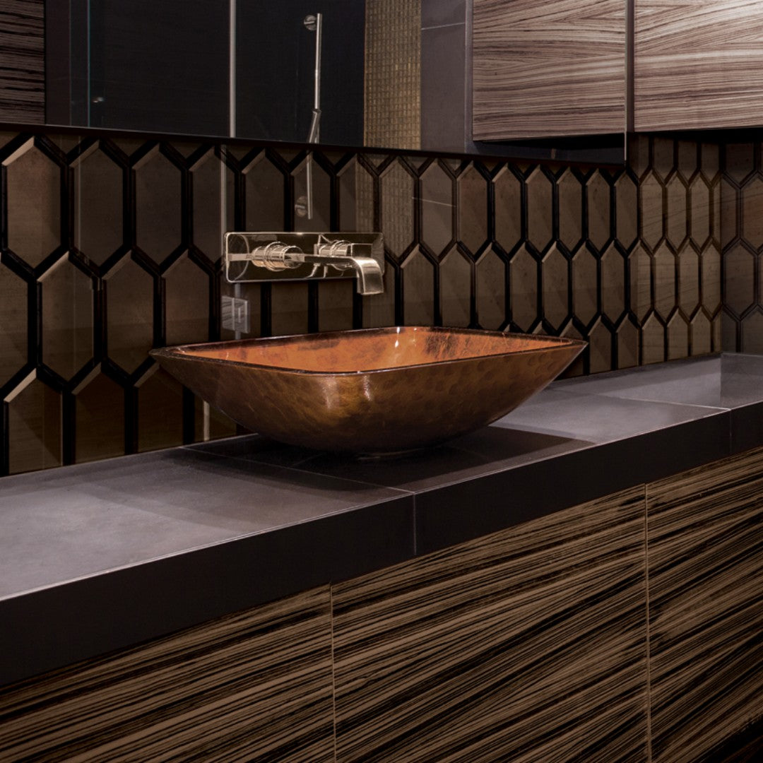 Crossville-Obsidian-12-x-12-Gloss-Antique-Mirror-Glass-Crystal-Hexagon-Mosaic-Antique-Bronze