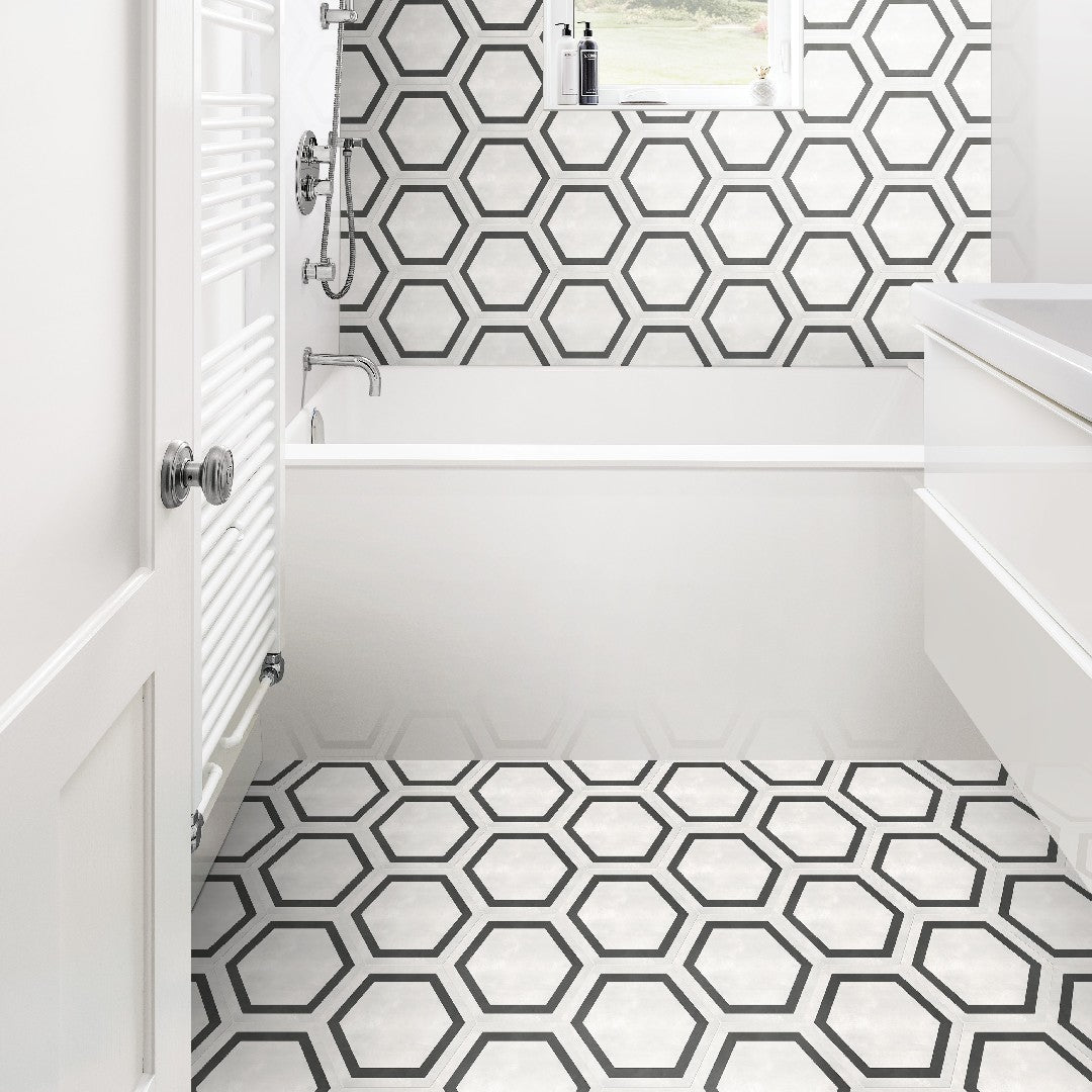 Crossville-Form-7-x-8-Matte-Porcelain-Framed-Hexagon-Tile-Ivory