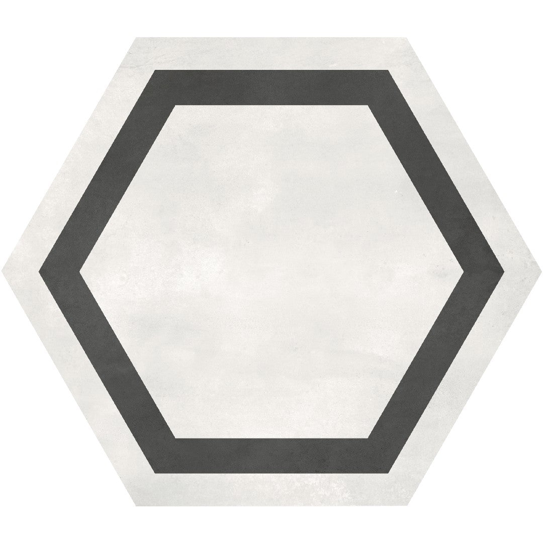 Crossville Form 7" x 8" Matte Porcelain Framed Hexagon Tile