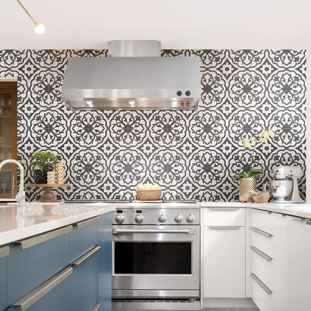 Crossville-Form-8-x-8-Matte-Porcelain-Lotus-Deco-Tile-Monochrome