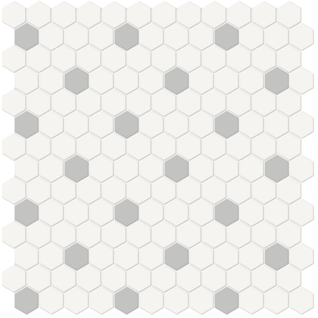 Crossville Soho Patterned 12" x 12" Matte 1" Hexagon Porcelain Mosaic