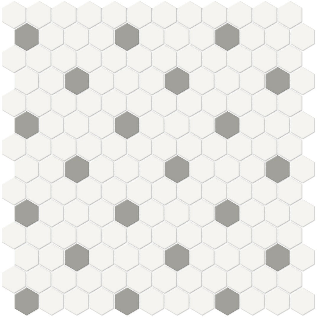 Crossville Studios Soho Patterned 12" x 12" Matte 1" Hexagon Porcelain Mosaic