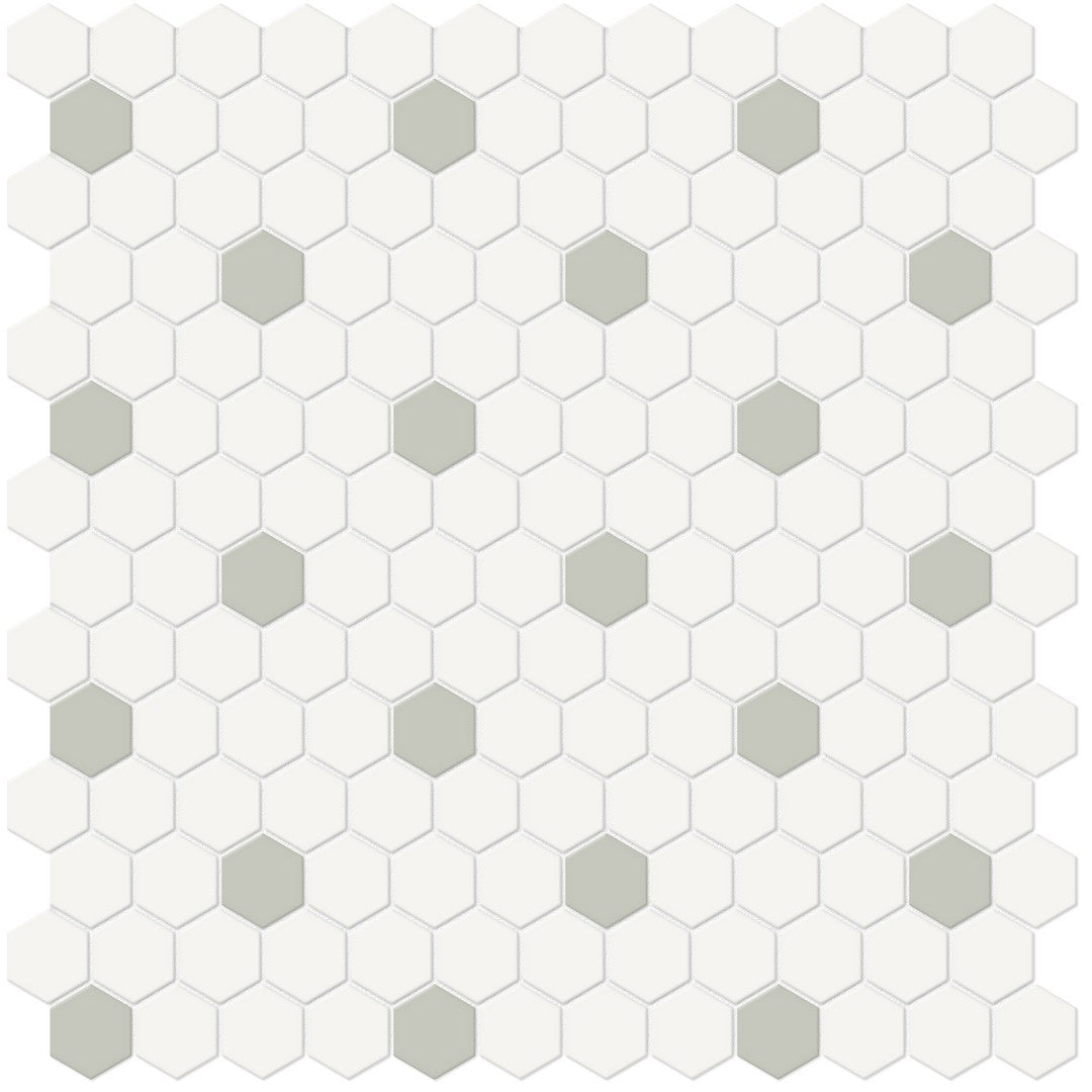 Crossville Soho Patterned 12" x 12" Matte 1" Hexagon Porcelain Mosaic