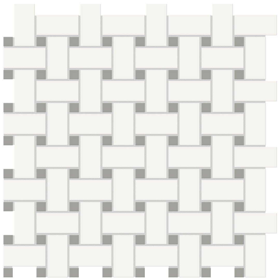 Crossville Studios Soho Patterned 12" x 12" Matte Basketweave Porcelain Mosaic