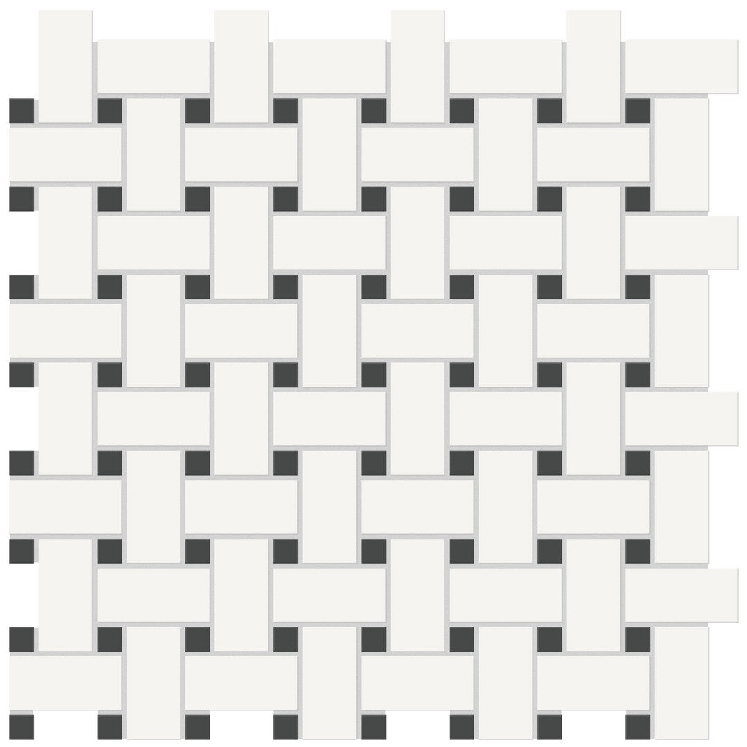 Crossville Soho Patterned 12" x 12" Matte Basketweave Porcelain Mosaic