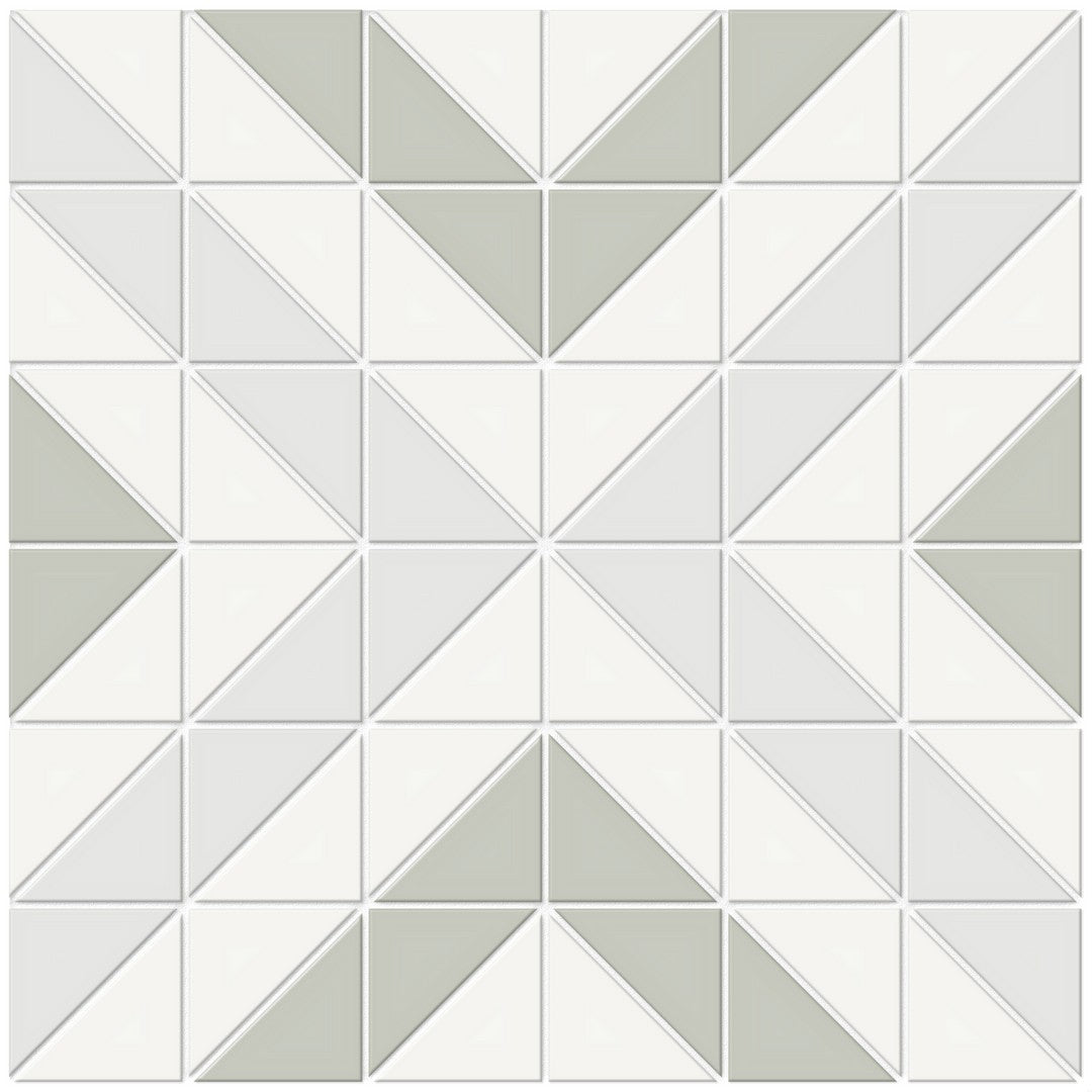 Crossville Studios Soho Patterned 10" x 10" Matte Cubic Porcelain Mosaic