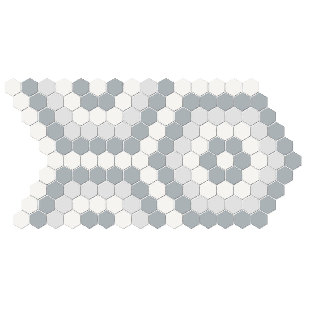 Crossville Soho Patterned 8" x 14" Matte Hexagon Porcelain Mosaic