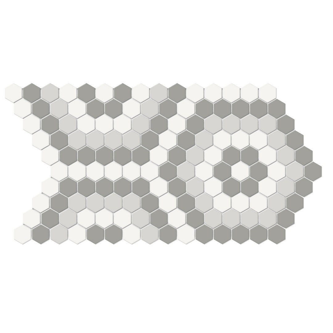 Crossville Soho Patterned 8" x 14" Matte Hexagon Porcelain Mosaic