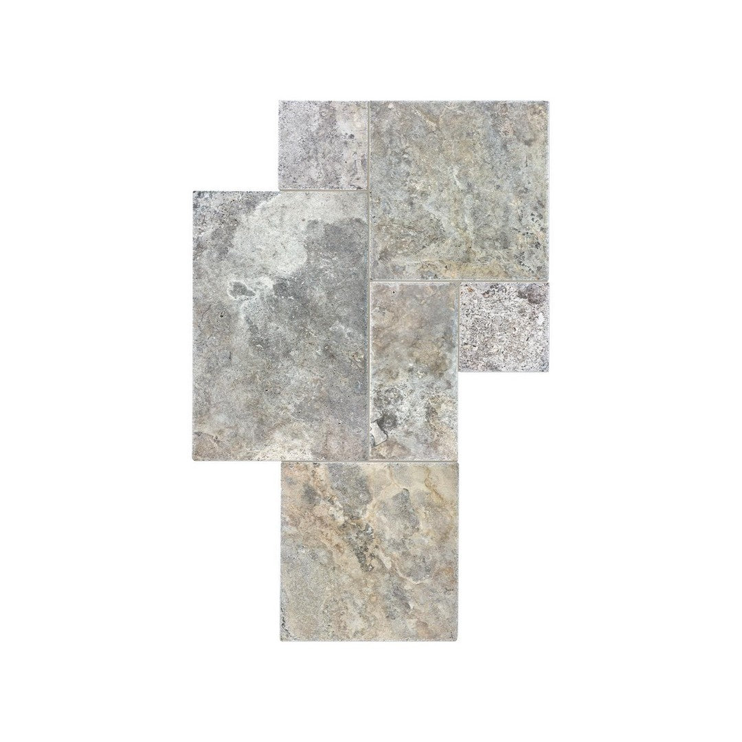 Anatolia Natural Stone Multiple Sizes Brushed & Chiseled Travertine Cobble Pattern Set