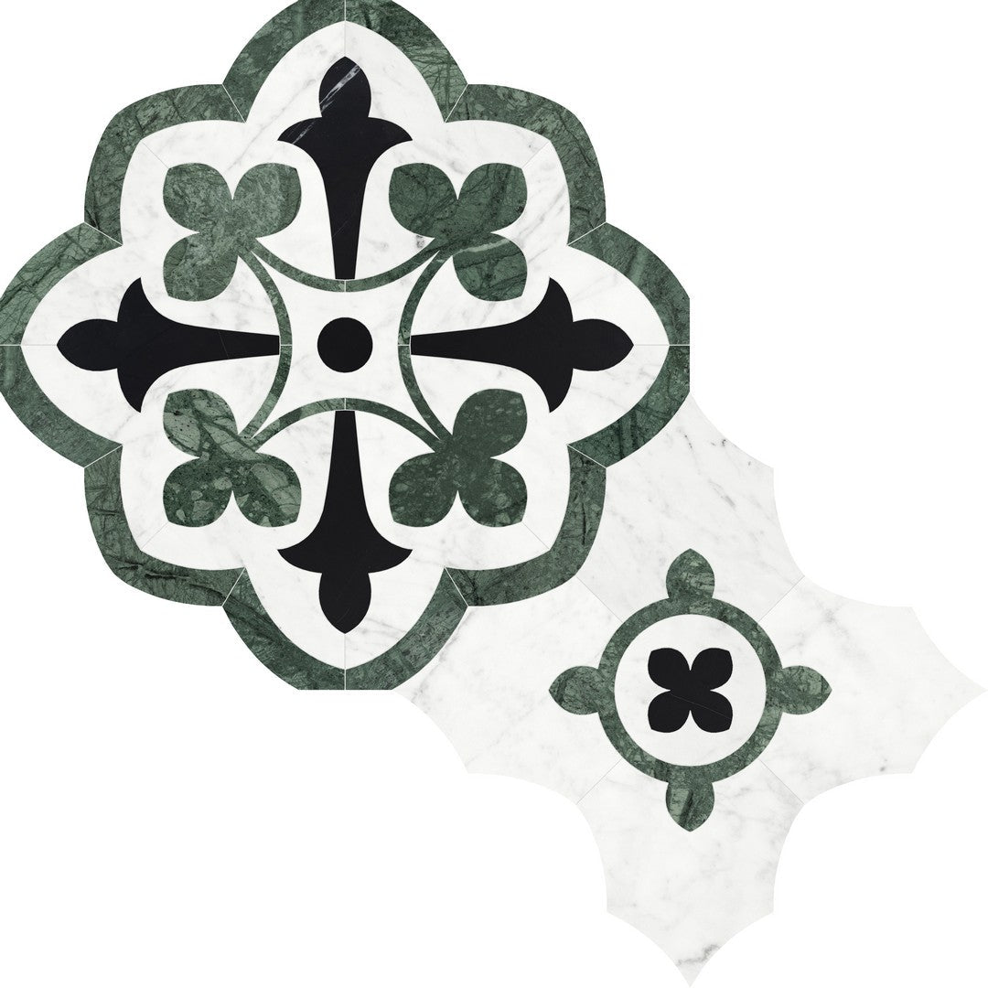 Anatolia Utopio Fleur 16" x 16" Polished Marble Daisy Mosaic