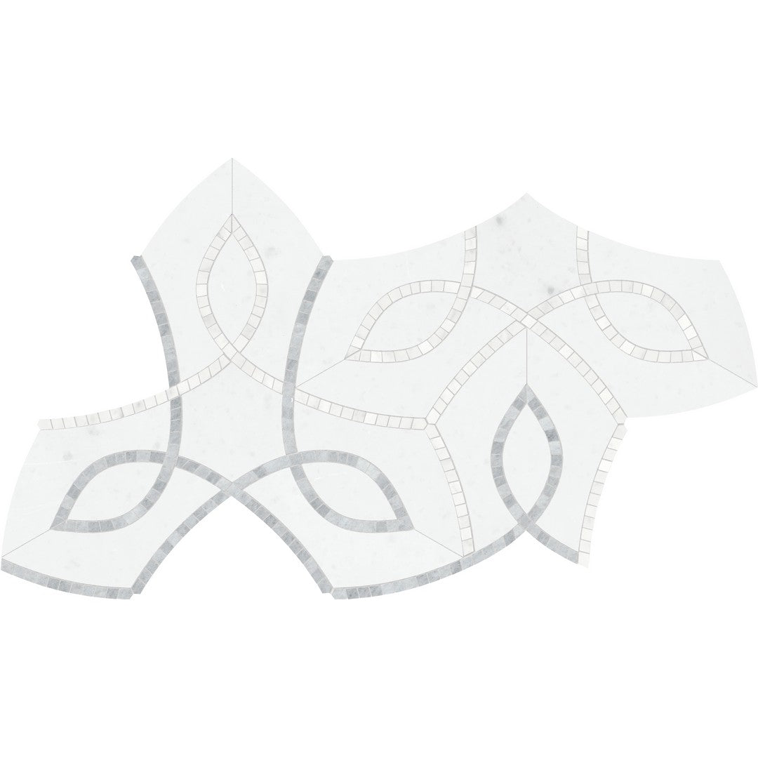 Anatolia Utopio Vine 8" x 14" Honed Marble Leaf Mosaic