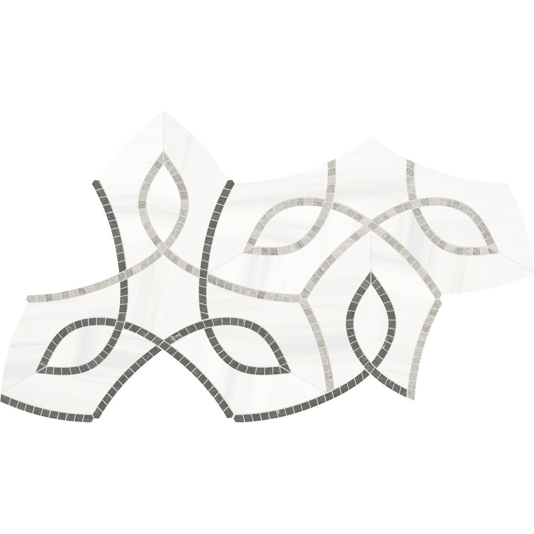 Anatolia Utopio Vine 8" x 14" Honed & Polished Marble Leaf Mosaic