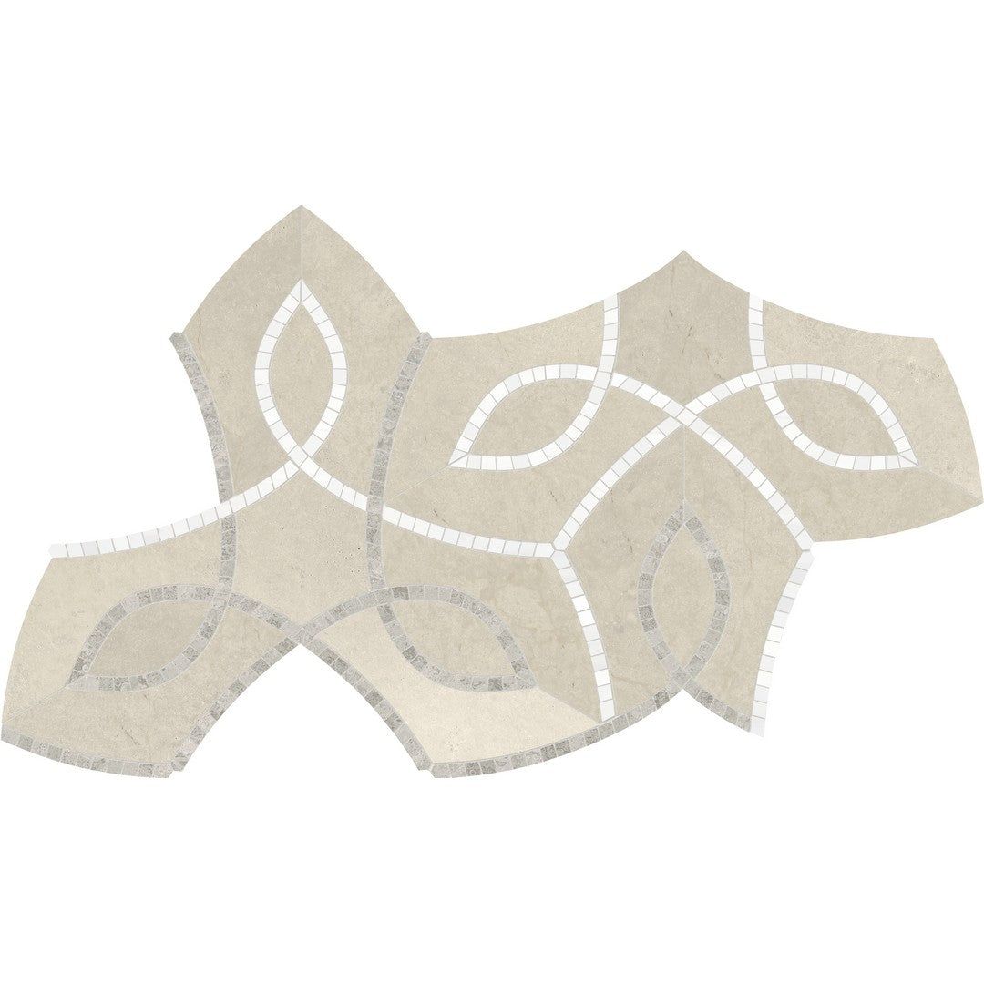 Anatolia Utopio Vine 8" x 14" Honed Marble Leaf Mosaic