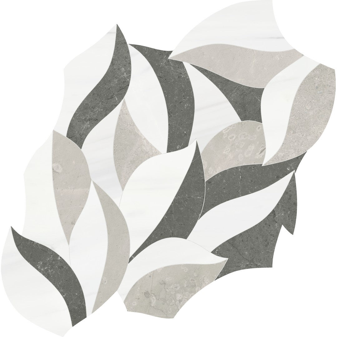 Anatolia Utopio Lush 12" x 12" Honed & Polished Marble Leaf Mosaic