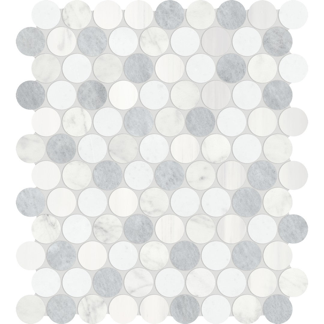Anatolia Utopio 11" x 13" Honed Marble 1.25" Penny Round Mosaic