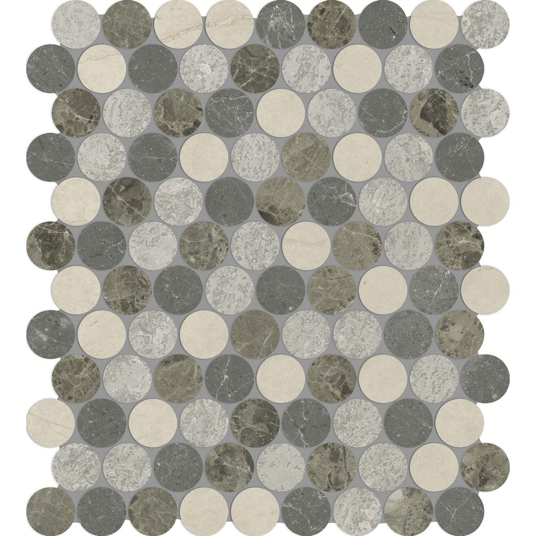 Anatolia Utopio 11" x 13" Honed & Polished Marble 1.25" Penny Round Mosaic