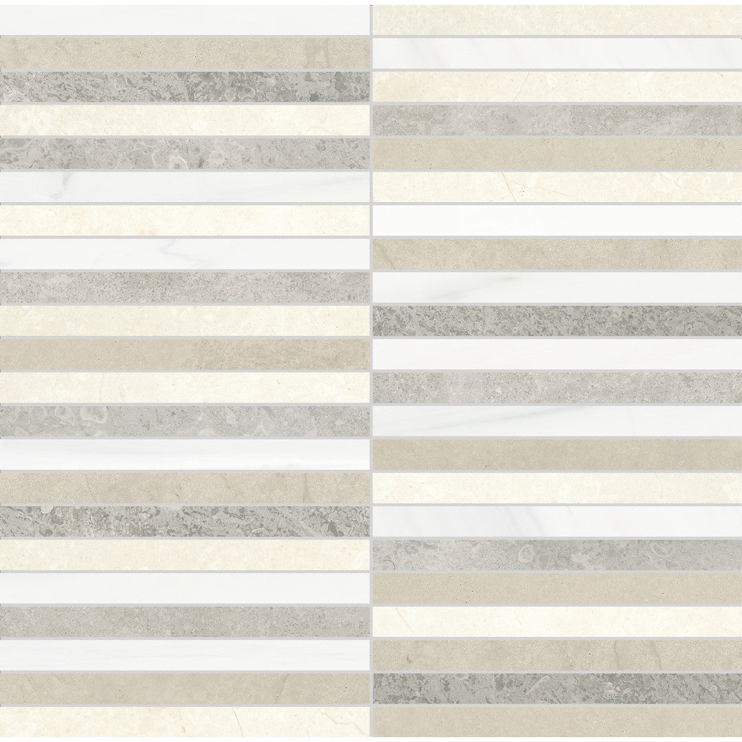 Anatolia Utopio 12" x 12" Honed Marble 0.5x6" Stacked Mosaic