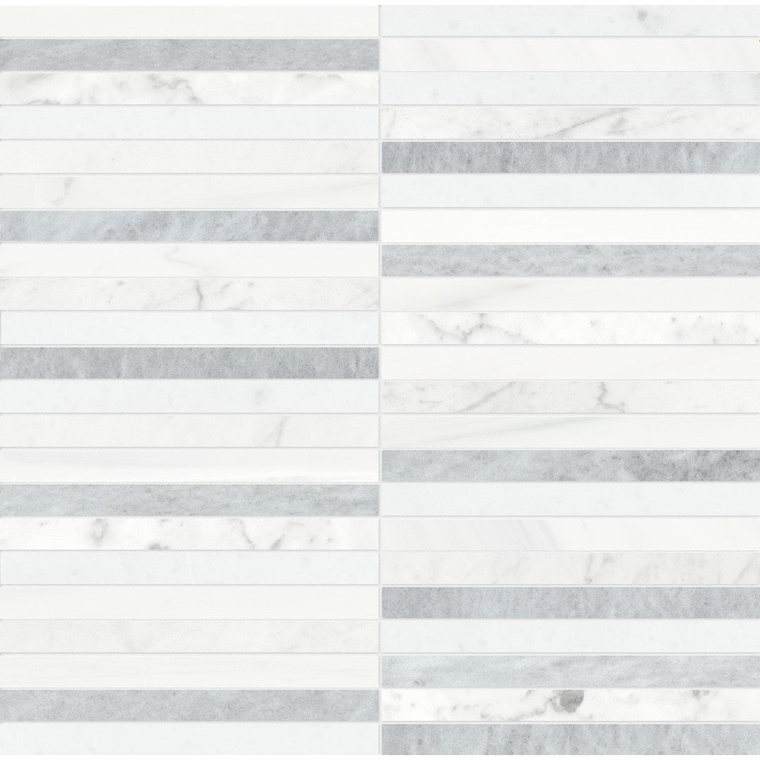 Anatolia Utopio 12" x 12" Honed Marble 0.5x6" Stacked Mosaic