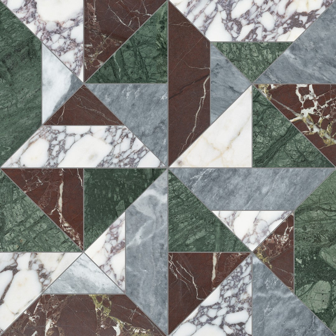 Anatolia Utopio 16" x 16" Honed & Polished Marble Triangle Mosaic