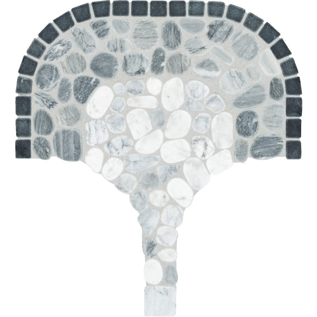 Anatolia Cabana Pebble 8" x 15" Tumbled Natural Stone Flow Pebble Mosaic