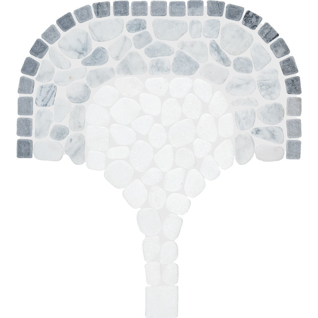 Anatolia Cabana Pebble 8" x 15" Tumbled Natural Stone Flow Pebble Mosaic