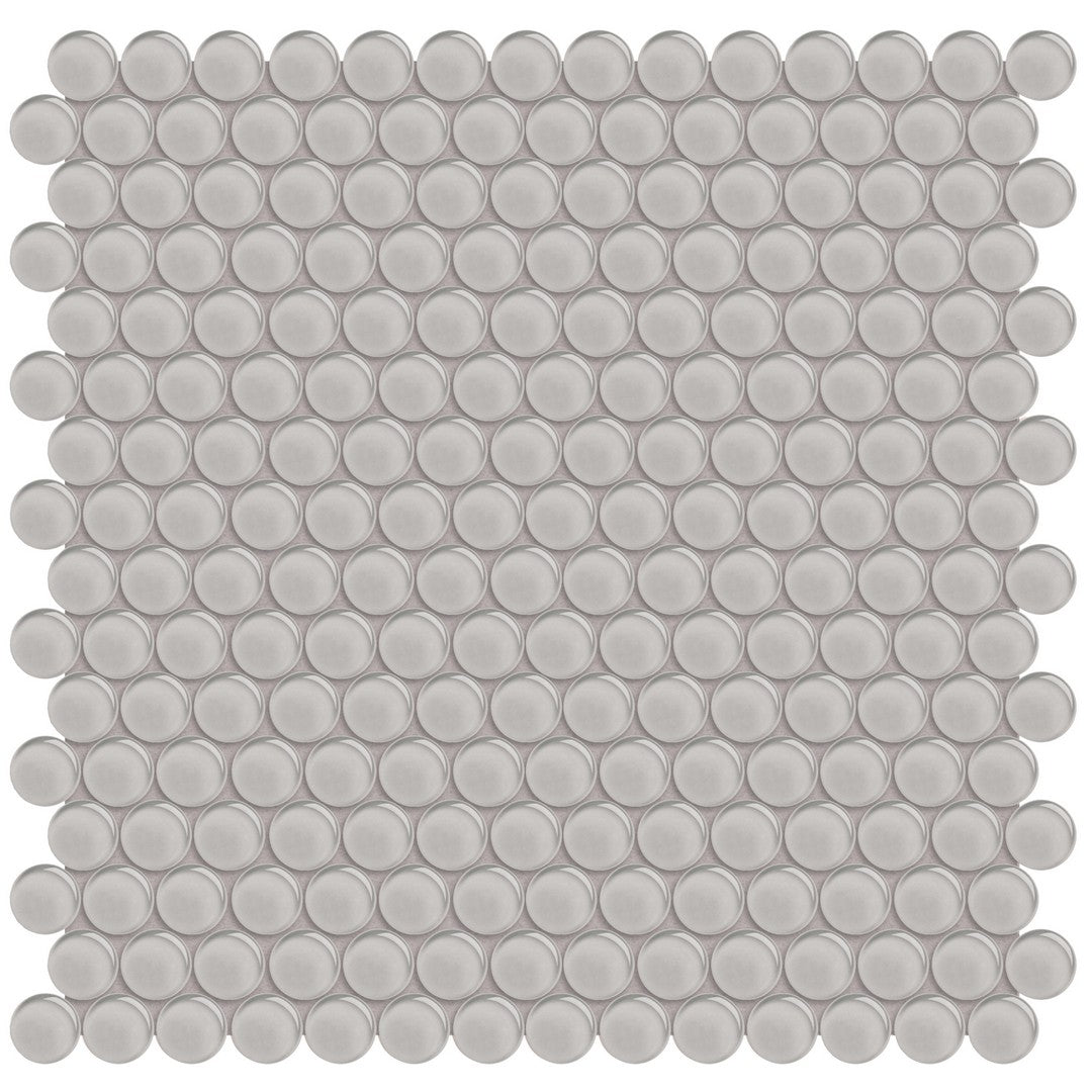 Tesoro Element 11.50" x 11.75" Interlocking Penny Round Glass Mosaic