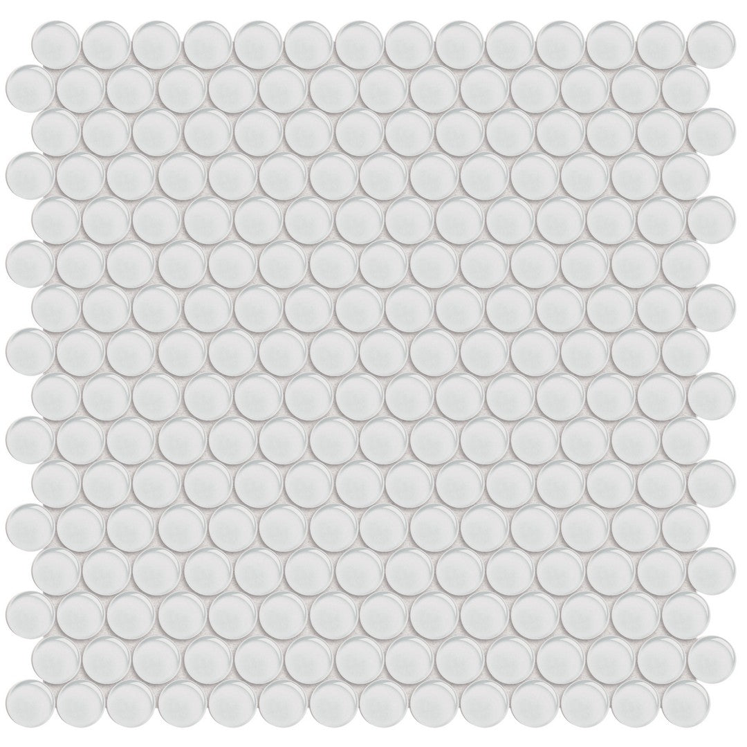 Tesoro Element 11.50" x 11.75" Interlocking Penny Round Glass Mosaic