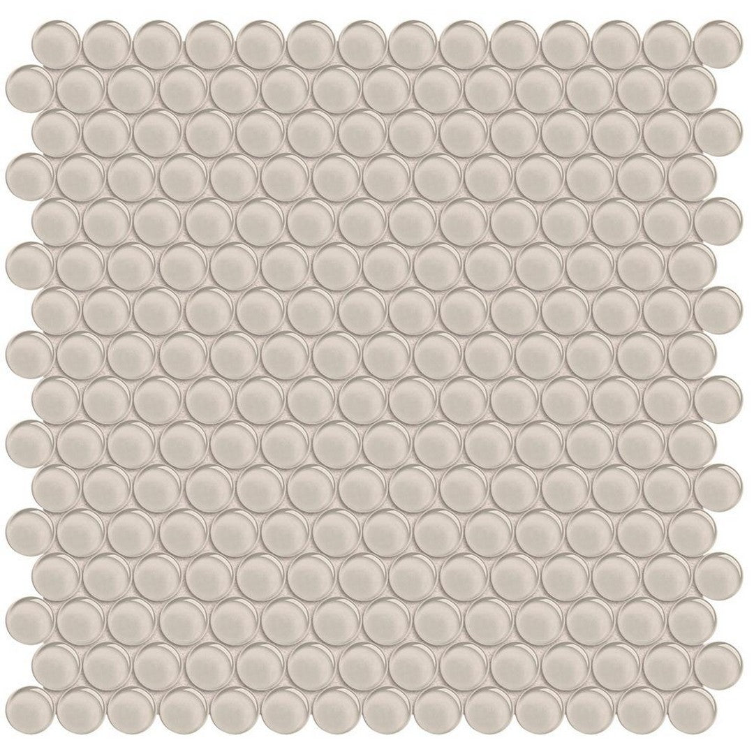 Tesoro Element 11.50" x 11.75" Interlocking Penny Round Glass Mosaic