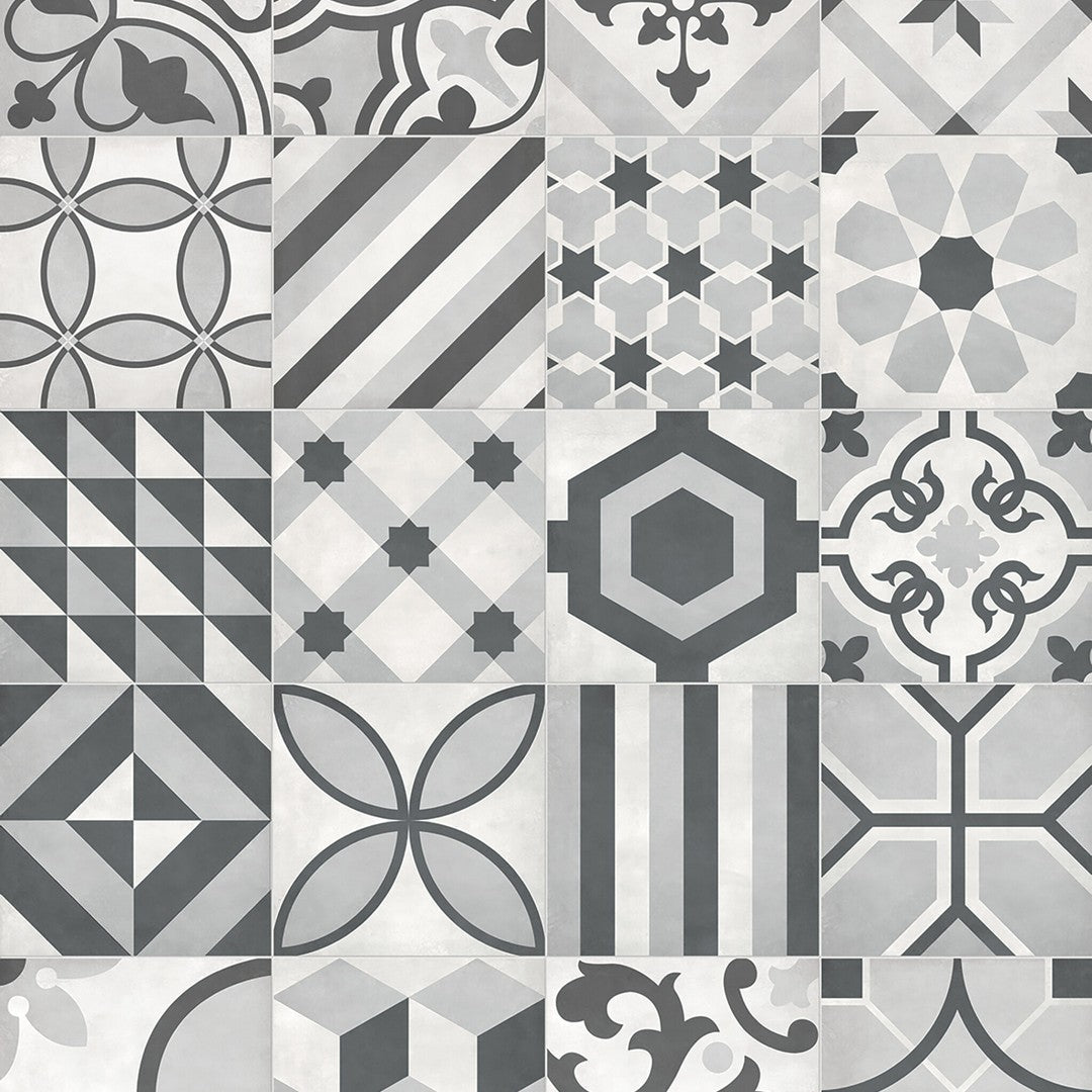 Tesoro Form 8" x 8" Pressed Matte Blend Deco Porcelain Tile