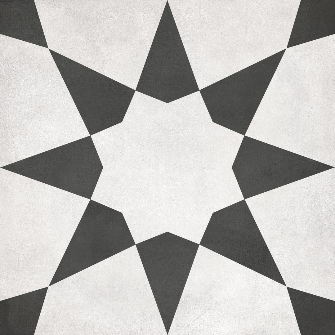 Tesoro Form 8" x 8" Pressed Matte Monochrome Deco Porcelain Tile