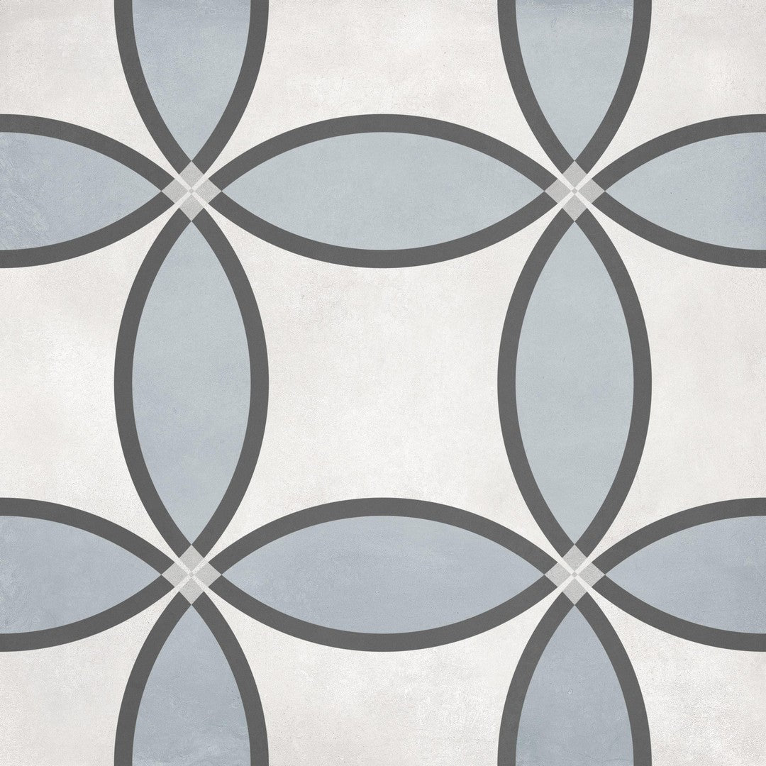 Tesoro Form 8" x 8" Pressed Matte Zenith Deco Porcelain Tile