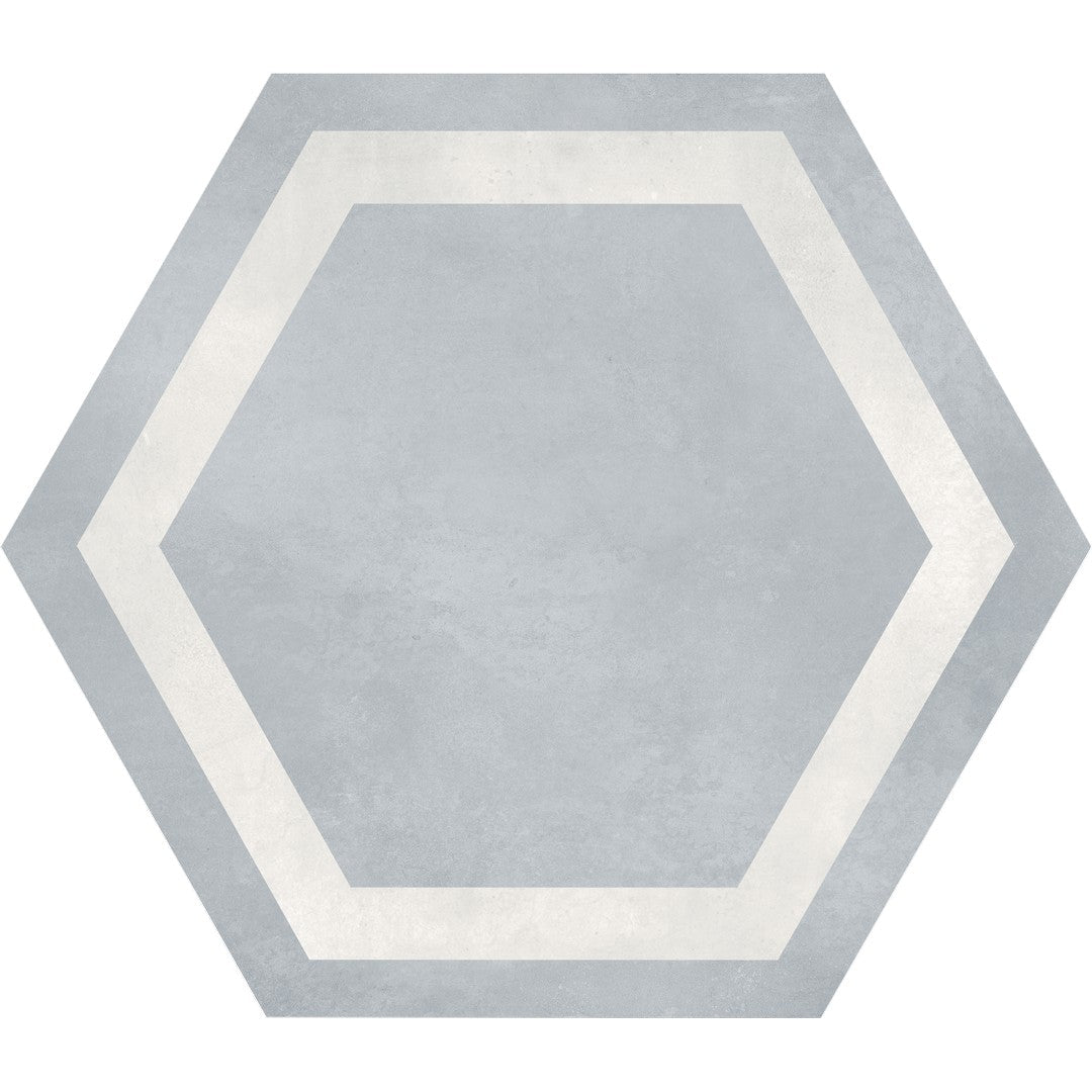 Tesoro Form 7" x 8" Pressed Matte Frame Hexagon Porcelain Tile