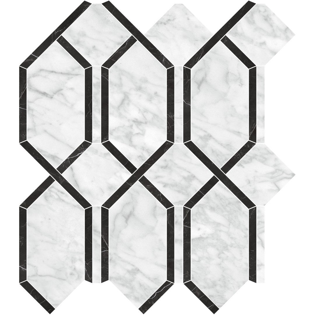 Tesoro La Marca 13.75" x 11.75" Rectified Polished Modella Porcelain Mosaic