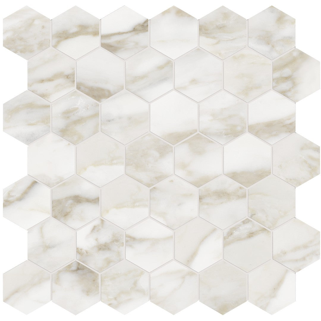 Tesoro La Marca 11.75" x 13.25" Rectified Matte 2" Hexagon Porcelain Mosaic