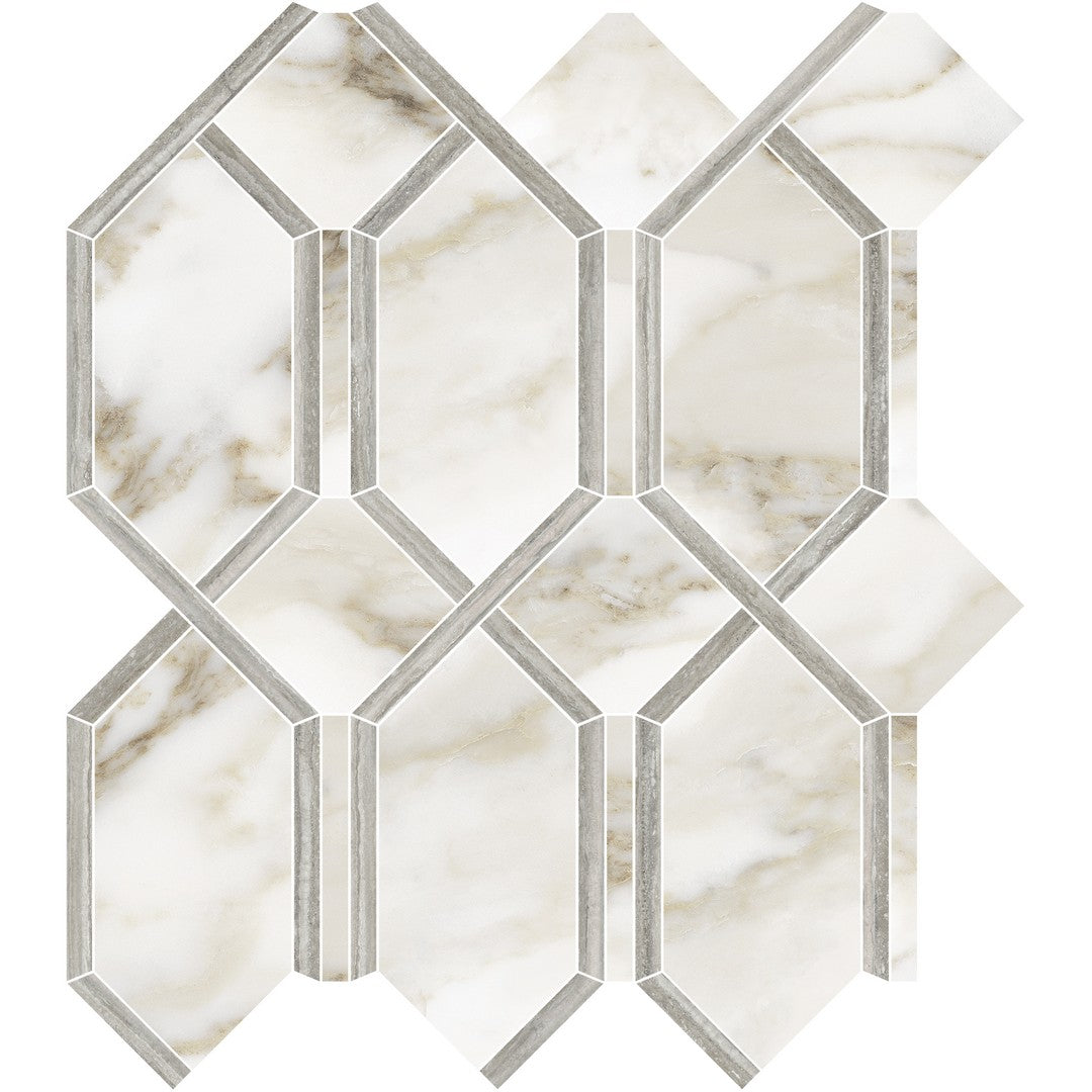 Tesoro La Marca 13.75" x 11.75" Rectified Polished Modella Porcelain Mosaic