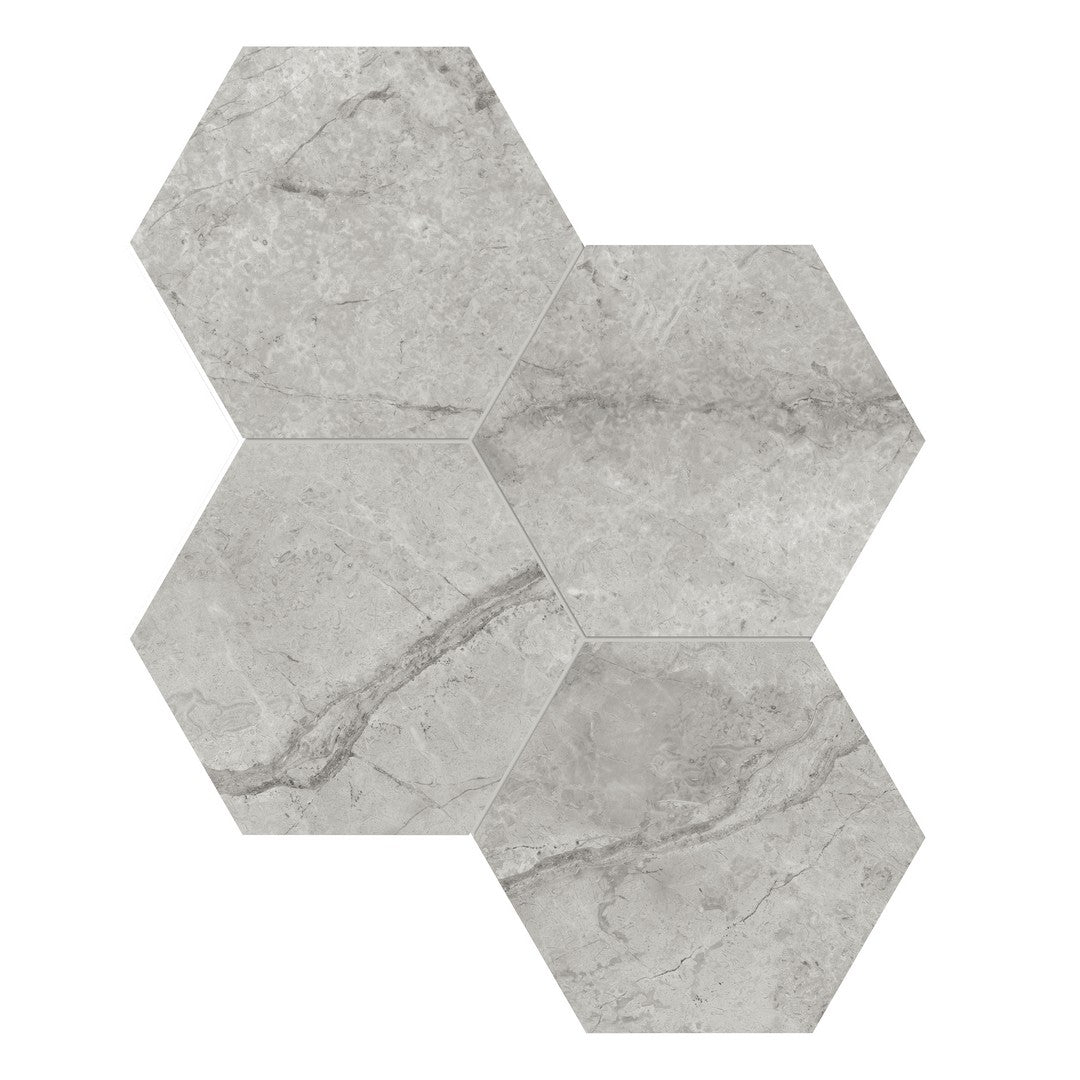 Tesoro La Marca 11.5" x 12" Rectified Polished 6" Hexagon Porcelain Mosaic