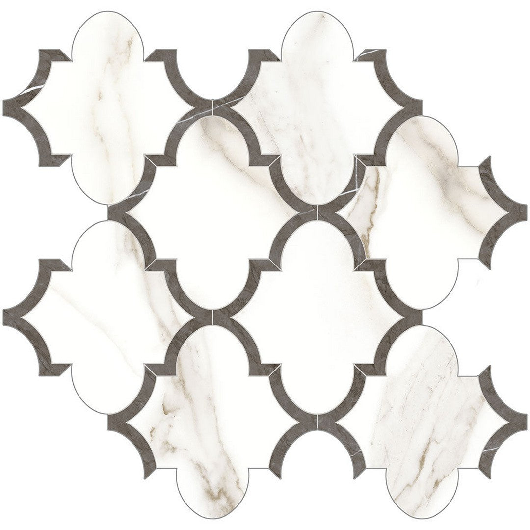 Tesoro Mayfair 11.75" x 11.75" Rectified Polished Arabesque Porcelain Mosaic