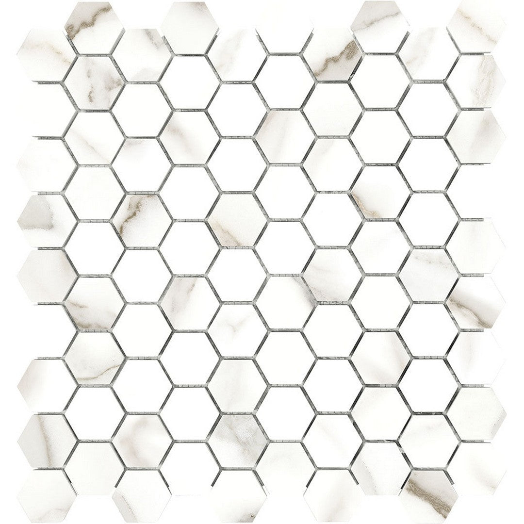 Tesoro Mayfair 11.5" x 12" Rectified Polished 1.25" Hexagon Porcelain Mosaic