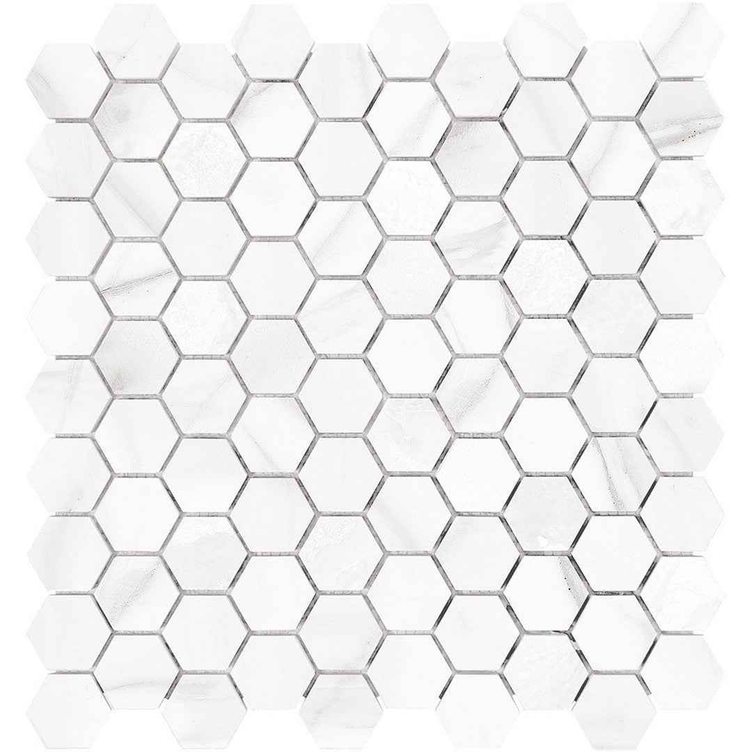 Tesoro Mayfair 11.5" x 12" Rectified Polished 1.25" Hexagon Porcelain Mosaic