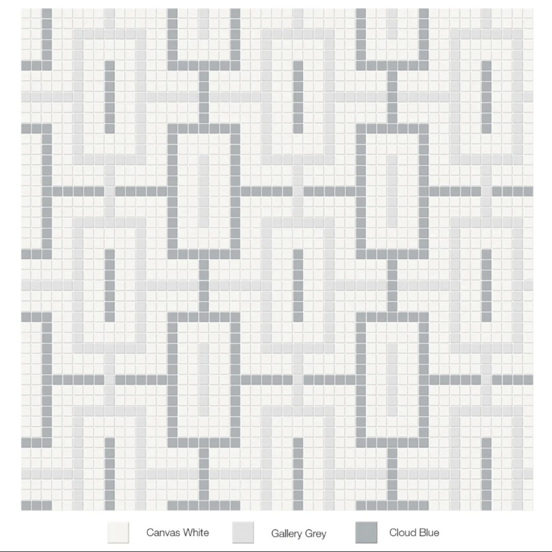 Tesoro Soho 11.5" x 11.5" Pressed Matte Porcelain Chain Blend Mosaic